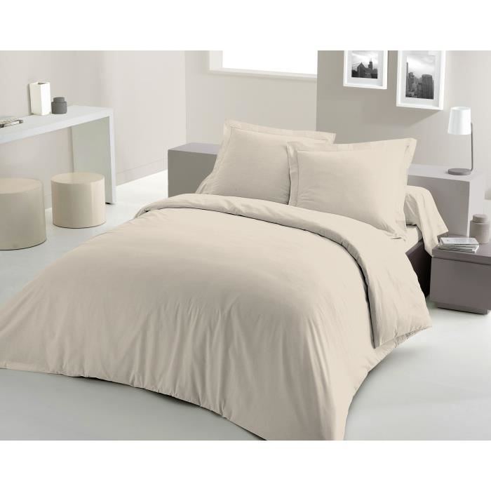 LOVELY HOME DUVET SET - 220x240 cm - 100% COTTON - CREAM BEIGE