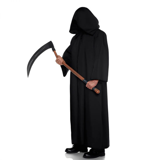Black Hooded Horror Cloak Adult Costum | Standard