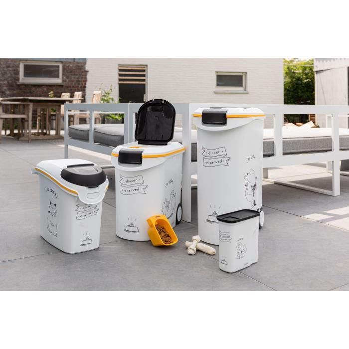 CURVER Dry food container 54 L / 20 kg - Dinner pets - White - 49.3 x 27.8 x 60.5 cm - For dogs