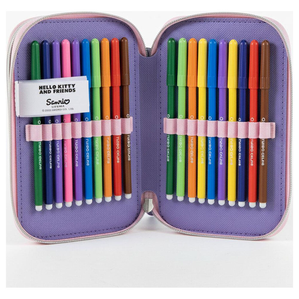Hello Kitty Kuromi triple pencil case