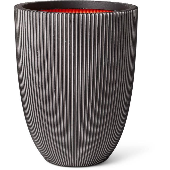 Capi Elegant Groove Vase 46x58 cm Anthracite 445501
