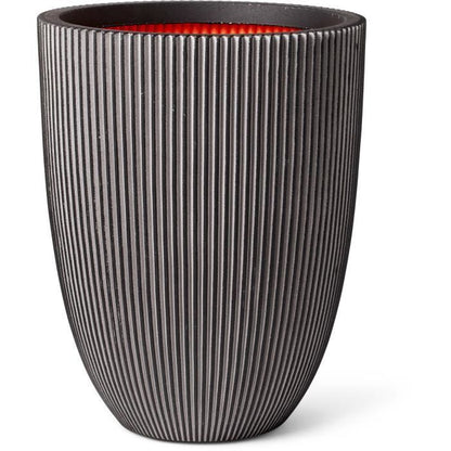 Capi Elegant Groove Vase 46x58 cm Anthracite 445501