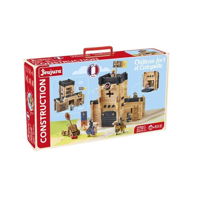 Construction game - Jeujura - 8028 - Castle - Catapult - 270 wooden pieces