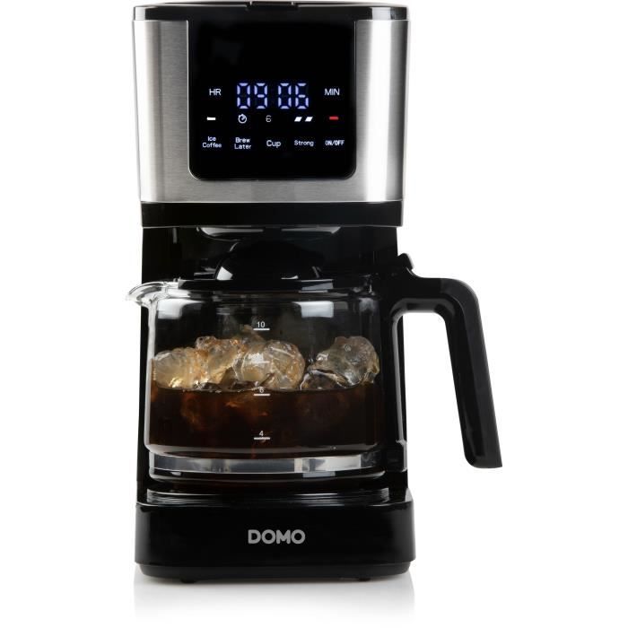 Filter coffee maker - DOMO - DO733K - 900 W - 4 to 10 cups - LCD screen - 3 intensities - Black