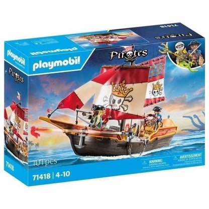 PLAYMOBIL 71318 Pirate Rowboat - Pirates - With two characters, two cannons - Ages 4 and up