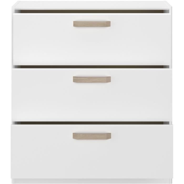 DREAM 3-drawer chest of drawers - Particle board - White decor - L79.7 x H87.8 x D43.8 cm