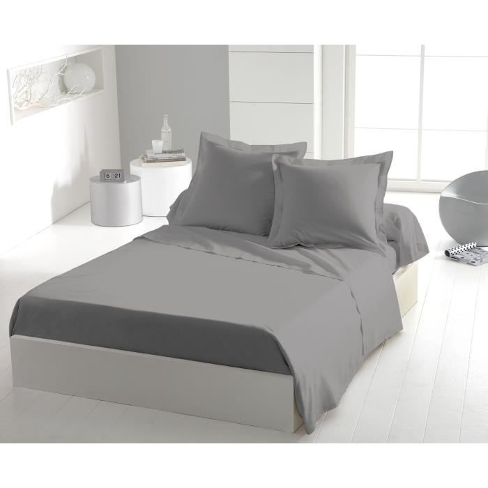 Flat sheet - HOME LINGE PASSION - 240 x 300 cm - Light grey