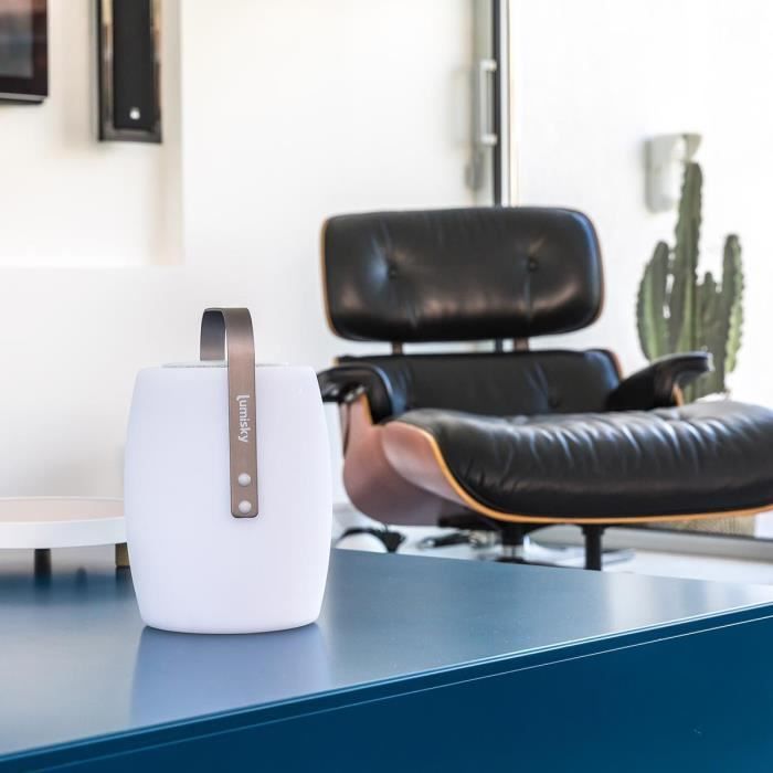 Wireless Bluetooth speaker lamp - LUMISKY - LUCY PLAY - H31 cm - Dimmable white and multi-color LED