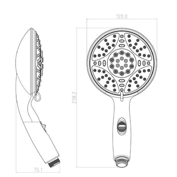 ROUSSEAU 5-jet Leptis Chrome hand shower