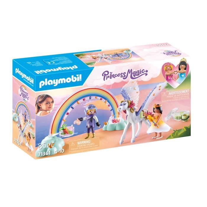PLAYMOBIL 71361 Winged horse to decorate - Princess Magic - With a princess, a knight and a rainbow to decorate - Ages 4 and up
