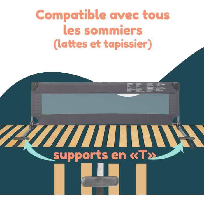 Bed rail - LOOPING - BL5003G - Folding - Grey