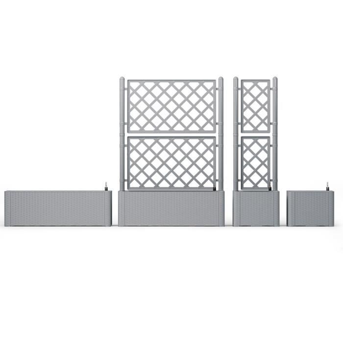 STEFANPLAST - Flower box Italia - rectangular with mesh stone gray