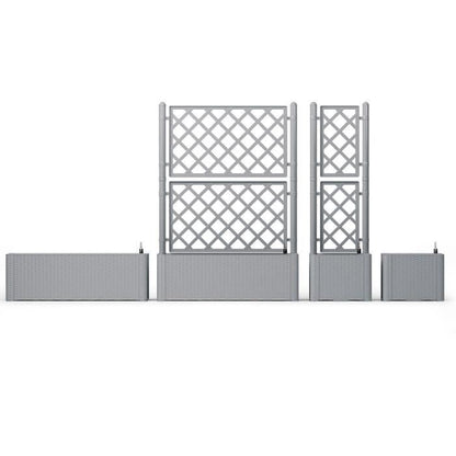 STEFANPLAST - Flower box Italia - rectangular with mesh stone gray