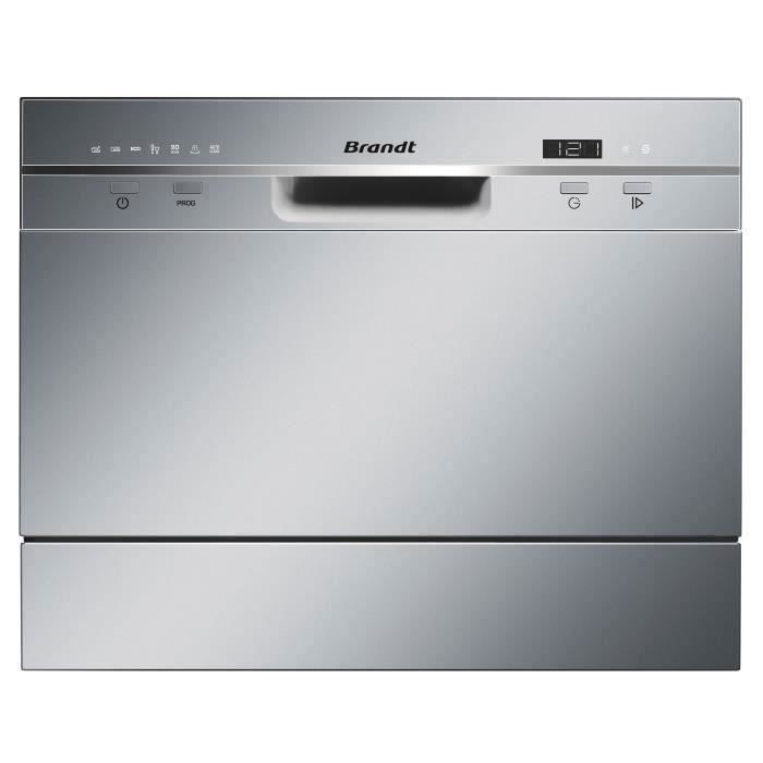 Compact dishwasher Brandt DFC6519S - 6 Covers - L55cm - 49db - stainless steel
