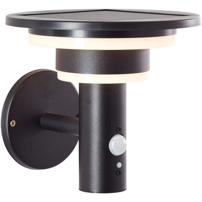 Outdoor wall light - BRILLIANT - GARVINA - LED and solar - Motion detector - Stainless steel and plastic - 4 W - Black