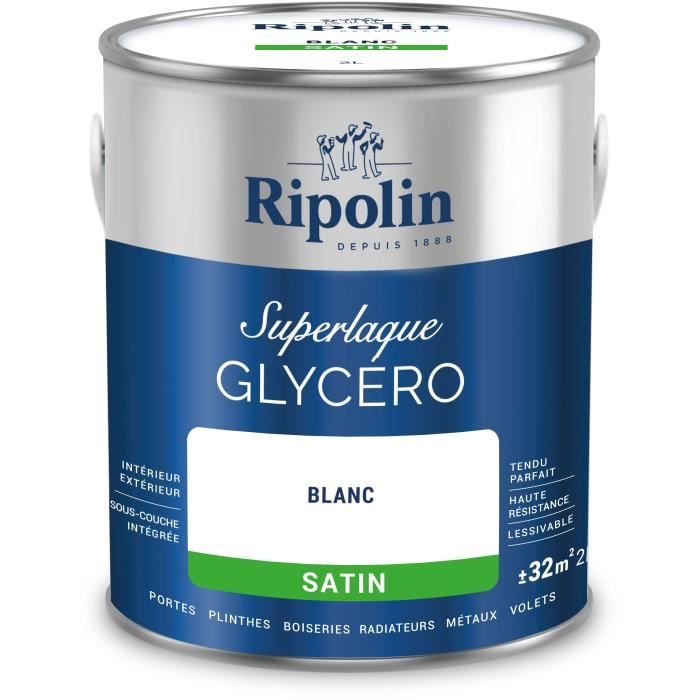 Glycero lacquer - RIPOLIN - 447559 - White - Satin - 2 L