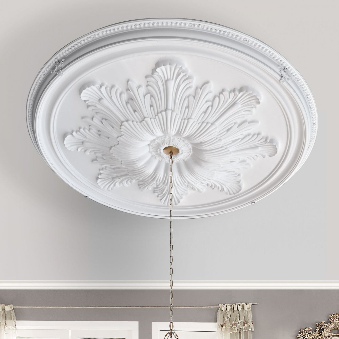 Grand Acanthus Round Ceiling Medallion 65 Inch Diameter