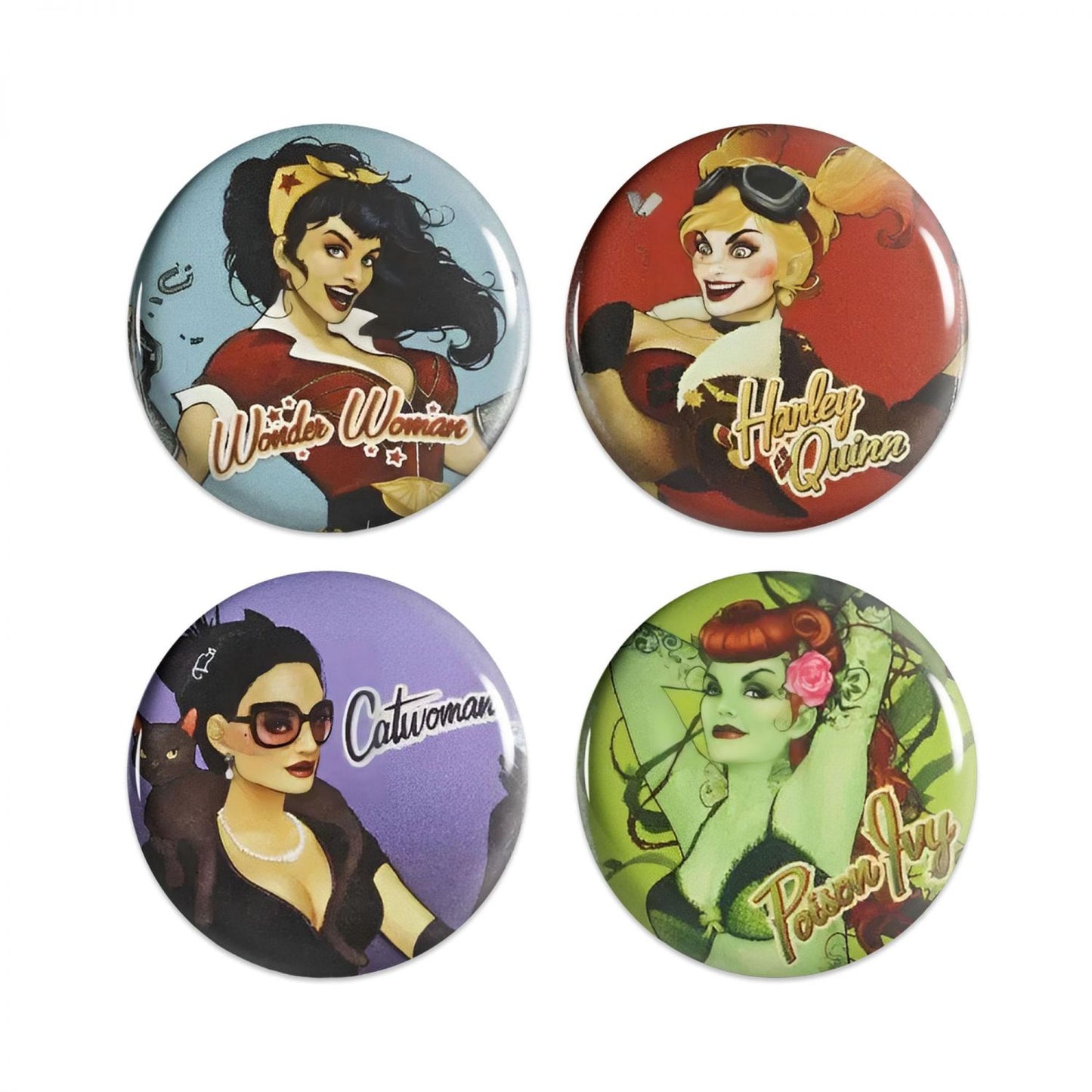 DC Comics Bombshells Magnet 4-Pack