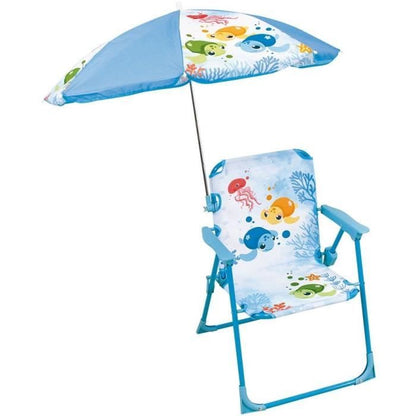 Garden furniture - FUN HOUSE - My Little Turtle Shell Chair H.53 x W.38.5 x D.37.5 cm with 65 cm parasol - For children!