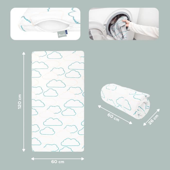 Babymoov Cosy'Lite Nomad travel mattress 60x120cm, universal size, oeko-Tex certified and recycled
