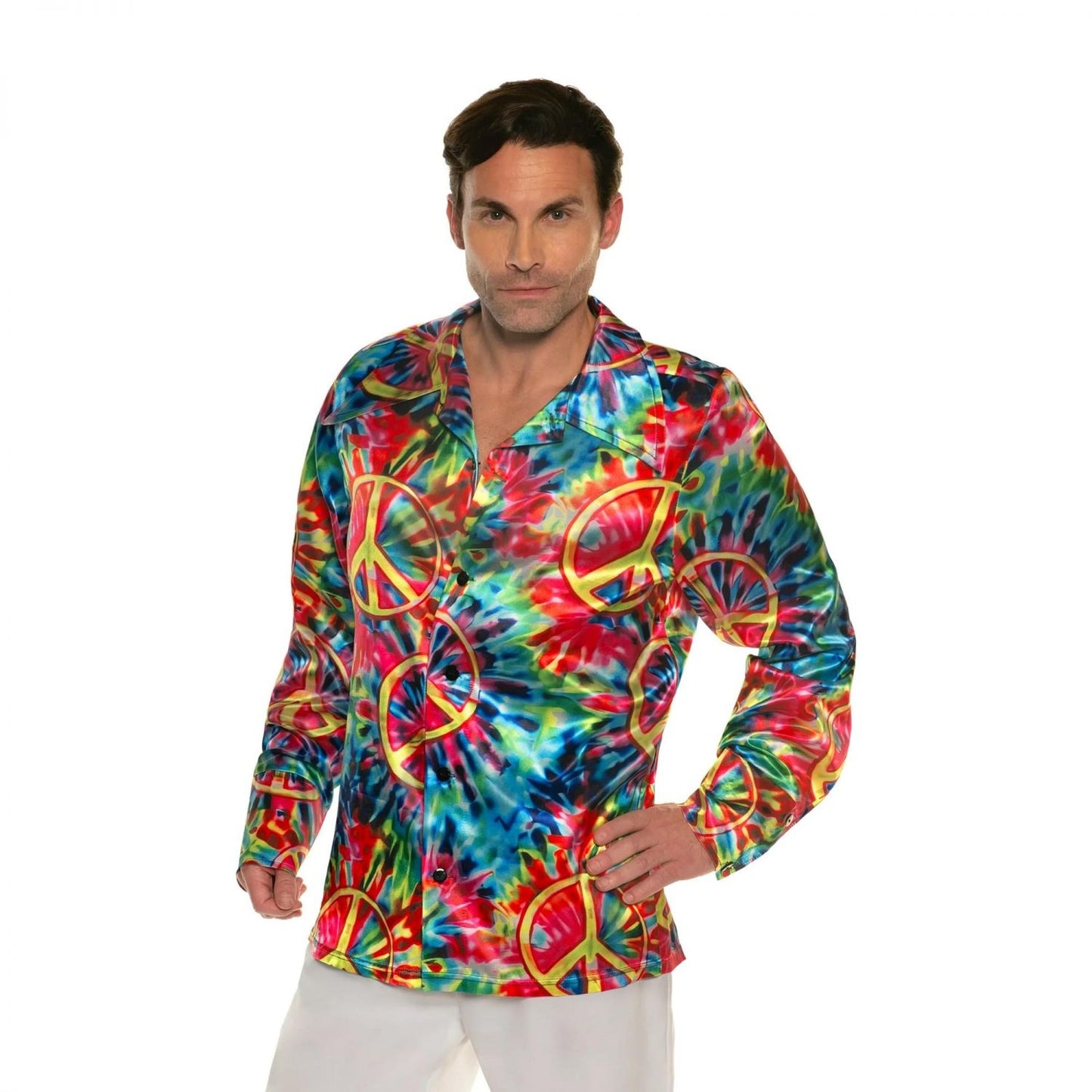 60's Peace Sign Tie Dye Shirt Adult Costume | Standard