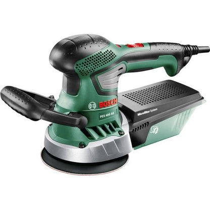 Bosch wired eccentric sander - PEX 400 AE (350W, delivered with storage box, 1 assistant Paper, 1 abrasive paper G 80)