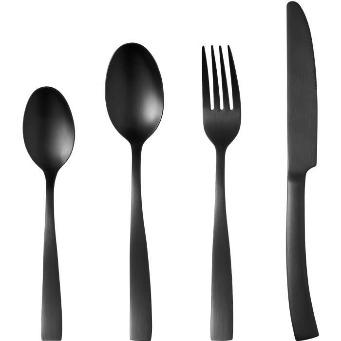 Cutlery set - ARTHUR MARTIN - AM5136 - 24 pieces - Stainless steel - Black finish