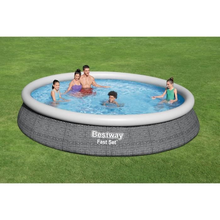 Kit -ground above -ground pool kit Bestway - Fast Set  - 457 x 84 cm - Round (delivered with a pump and filtration cartridge)