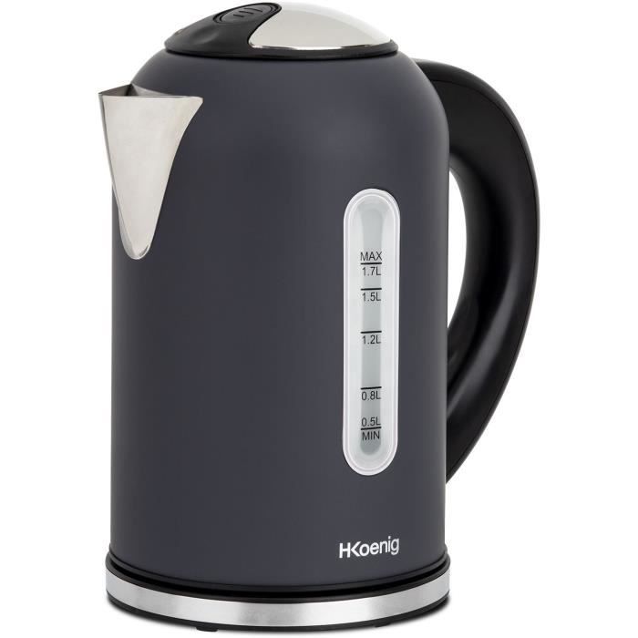 H.koenig / Boe52 - kettle - Capacity: 1.7 L - Adjustable temperature: 40 to 110 ° C - LCD screen - Power: 2200W - matt gray