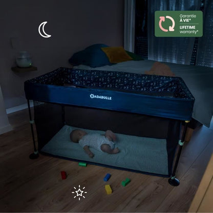 Badabulle Easy Clip Travel Cot - Easy to Fold and Unfold - Lightweight and Compact Bed with Carry Bag Included - Mattress Included