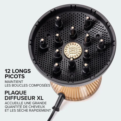 XL Ceramic Hot Air Diffuser - Bellissima - Diffon Supreme Argan Oil For Curly Hair - 2 Speeds 3 Temperatures