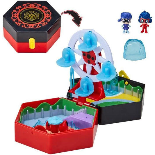BANDAI - Miraculous Ladybug - Mini Chibi Universe Theme Park - Mini Marinette and Climatika figures included - P50553