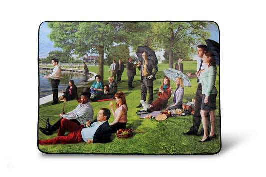 The Office Sunday Afternoon Art Style Fleece Throw Blanket | 60 x 45 Inches
