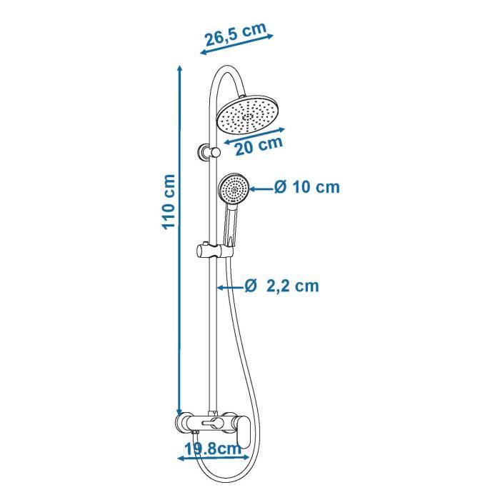 Rousseau Shower column with Dakota mechanical mixer tap