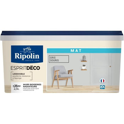 RIPOLIN All pieces wall paint, Ripolin - Matt mouse gray, 2.5L