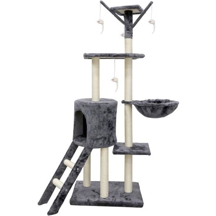 JIPSY Gray cat tree - 79 x 34 x 138 cm - Gray