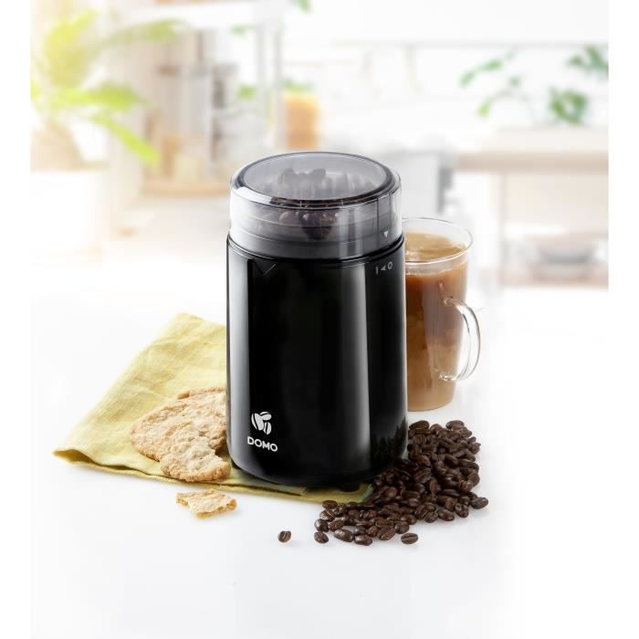 Electric coffee grinder - DOMO - DO712K - 150 W - Capacity: 70 g - Grinding mechanism with burrs