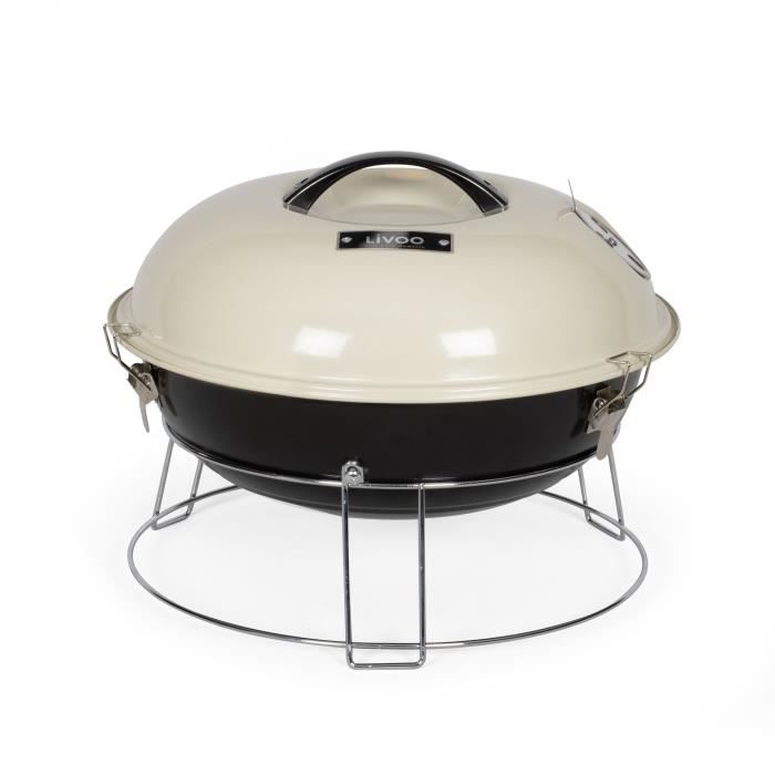 Portable charcoal barbecue - LIVOO - DOC301 - Champagne and black