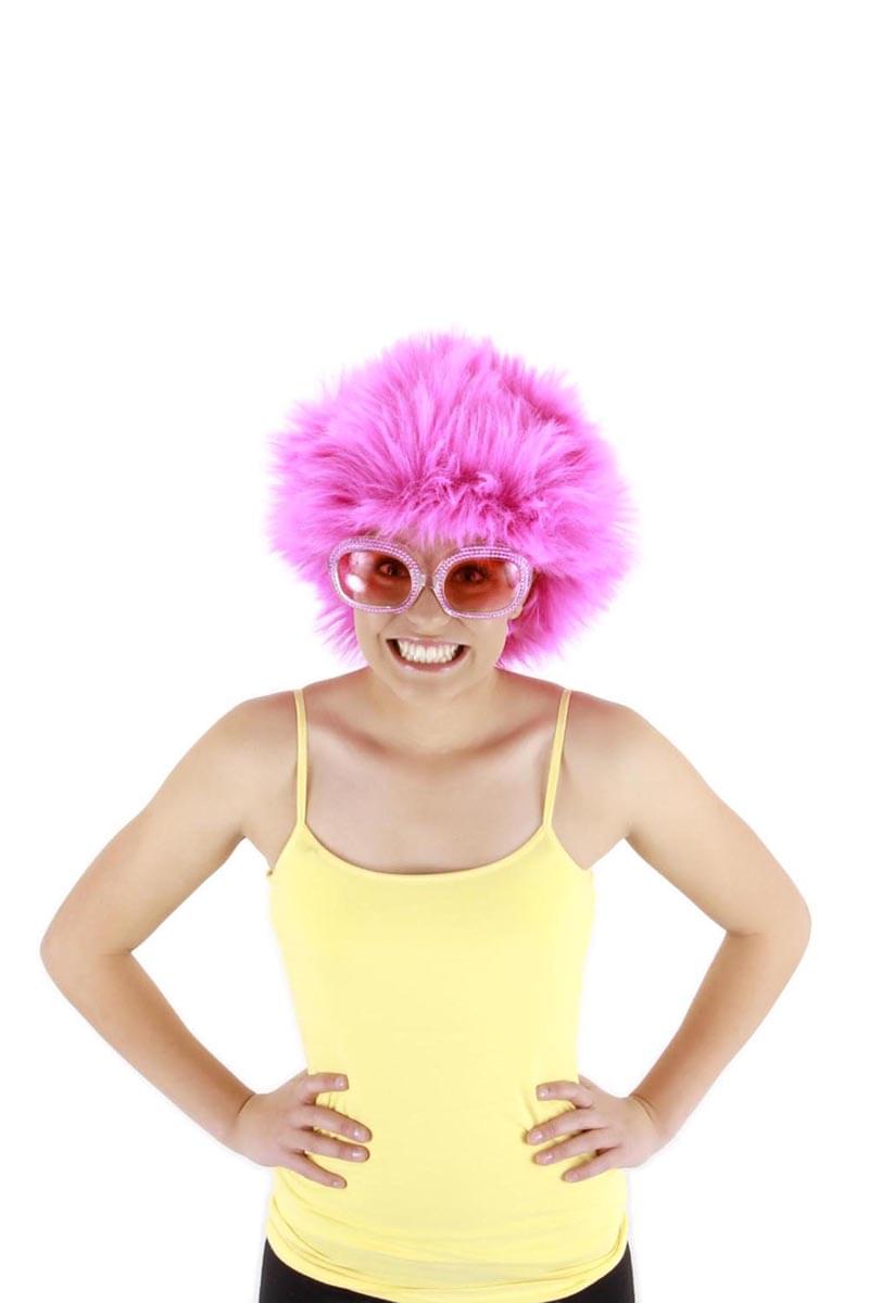Fuchsia Fuzzy Costume Wig Adult One Size