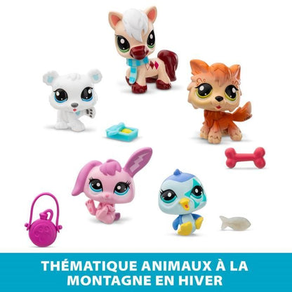Pack of 5 Pets - BANDAI - Littlest Pet Shop Mountain - Collectible Animals