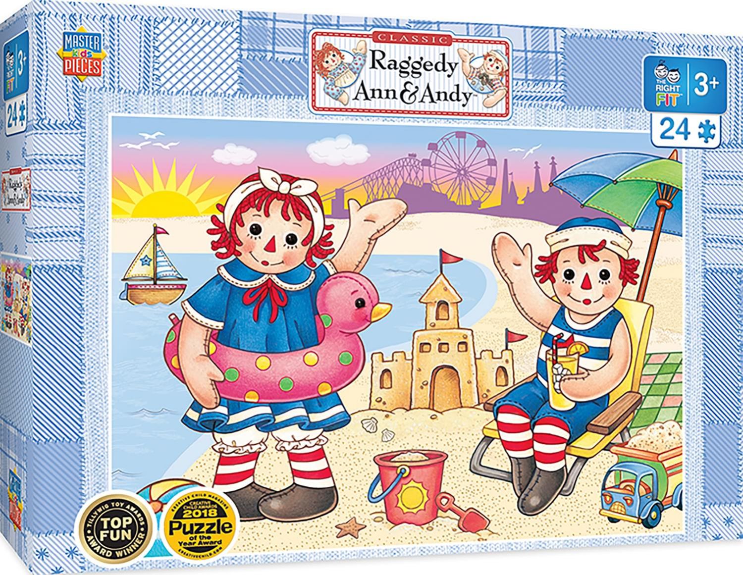 Raggedy Ann & Andy Beach Fun 24 Piece Jigsaw Puzzle