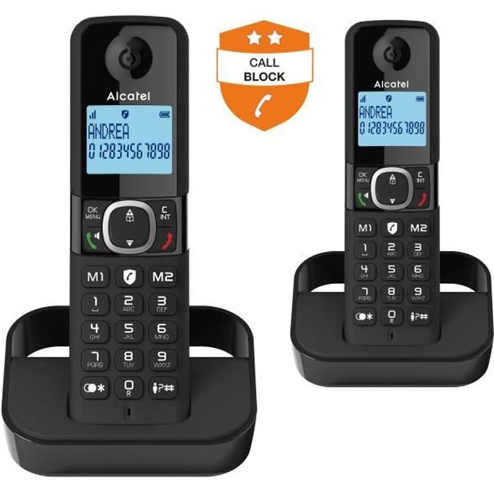 Cordless landline telephone - ALCATEL - F860 duo black - Blocking unwanted calls