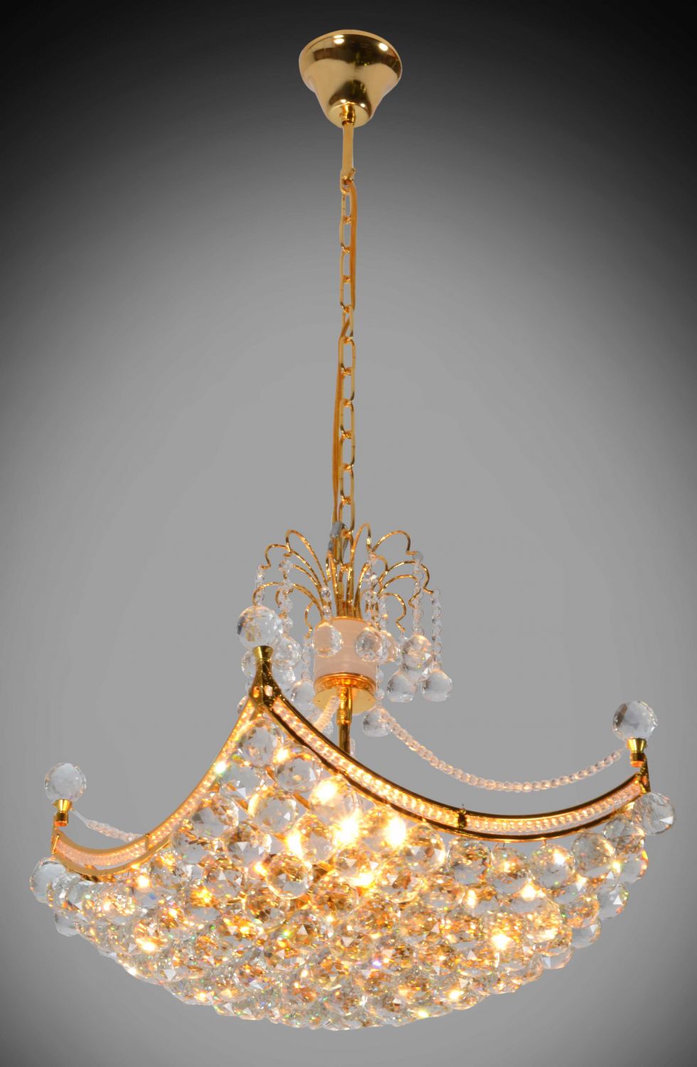 Crystal Orb Basket Chandelier