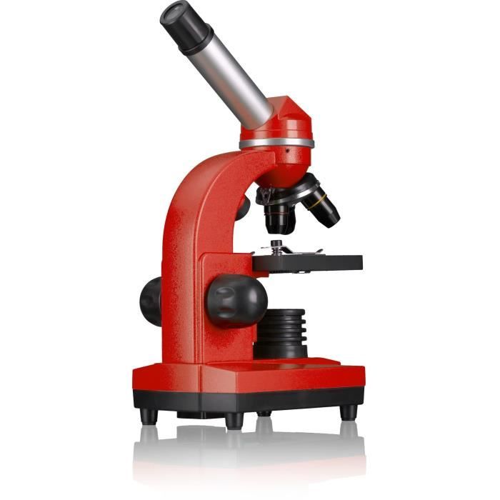 BIOLUX SEL - BRESSER JUNIOR student microscope - 40x-1600x magnification - experiment kit - red