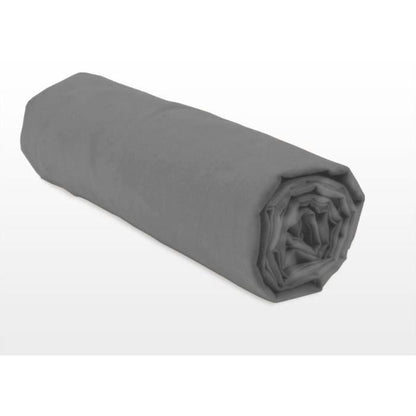 Fitted sheet - HOME LINGE PASSION - HP71766 - 140 x 190 cm + 30 cm bonnet - Microfiber - 82 g - Anthracite gray