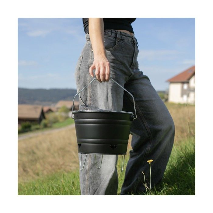 Portable charcoal barbecue - LIVOO - DOC327N - Stainless steel - Cooking surface ø27 cm - Height 24 cm