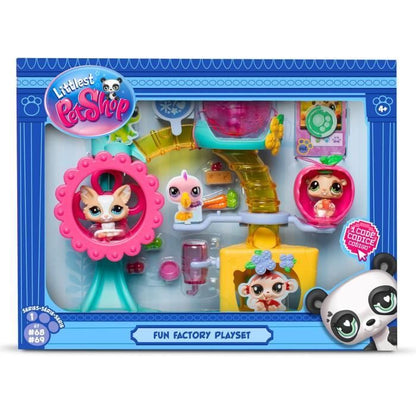BANDAI - Littlest Pet Shop - Fun Factory Box - Playset with 2 animals, decor and accessories - BF00519