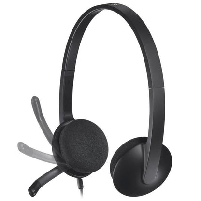 LOGITECH - H340 Wired USB Stereo Headphones - Black