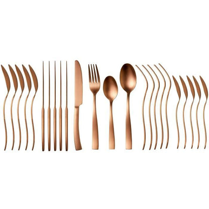 Cutlery set - ARTHUR MARTIN - AM0056 - 24 pieces - Stainless steel - Copper finish