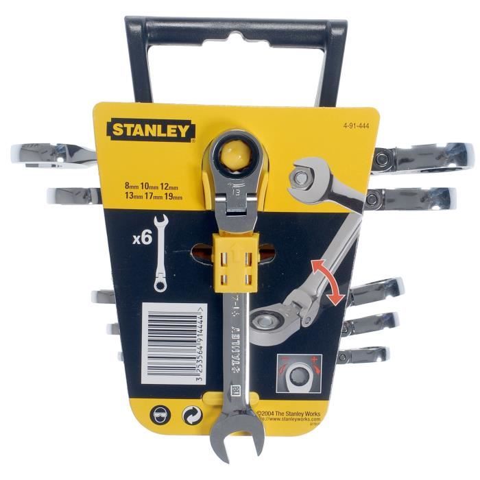 Mixed key to TETE INDEXABE from 8 to 19 mm Stanley - 4-91-444 - 6 -piece game